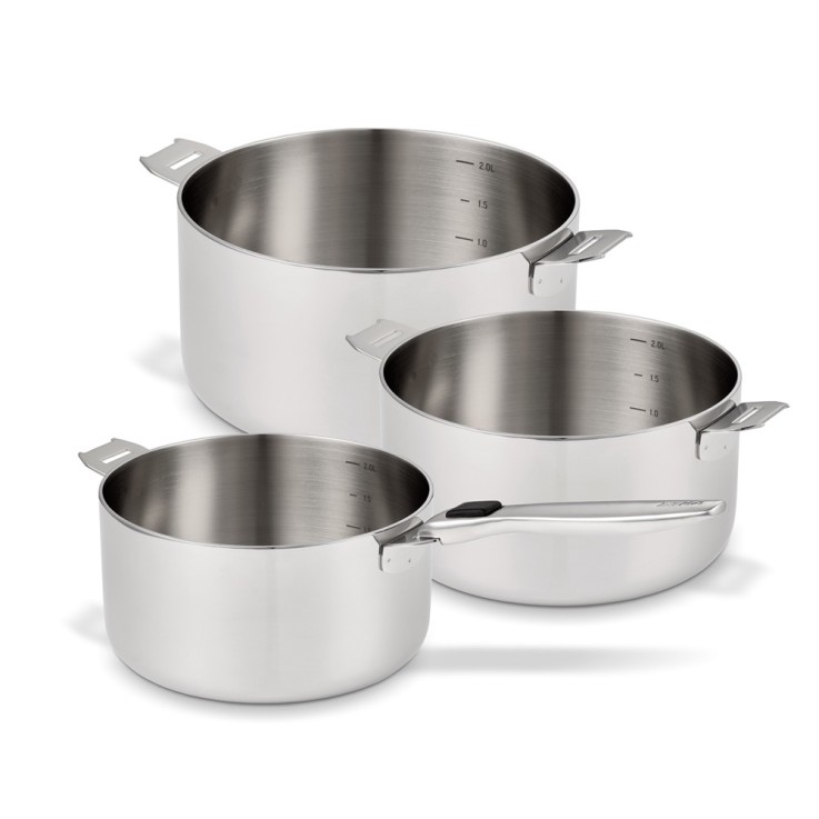 Série de 3 Casseroles 16, 18 et 20 cm Evolution inox en acier inoxydable (inox)