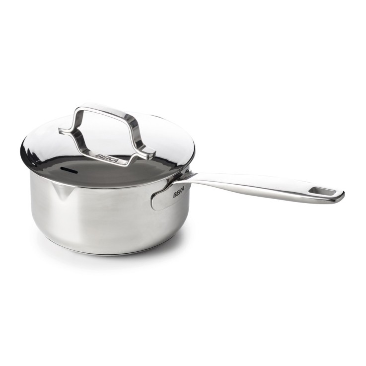 Casserole avec bec verseur et son couvercle Maestro 16 cm en inox en acier inoxydable (inox)