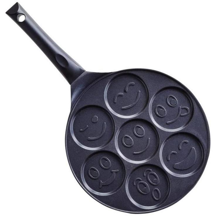 Poêle à blinis 26 cm pour 7 blinis en fonte d'aluminium