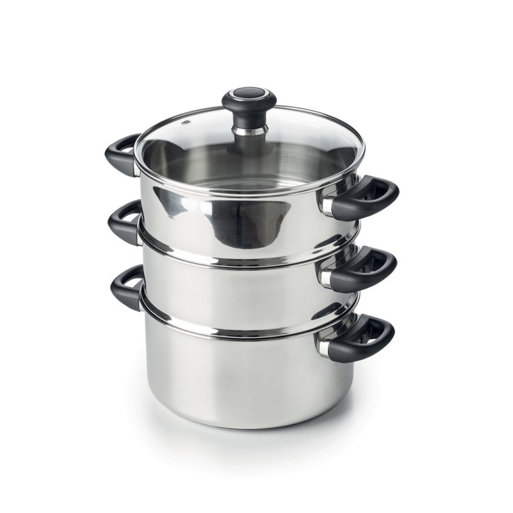 Combiné vapeur 3 corps Polo 24 cm en acier inoxydable (inox)
