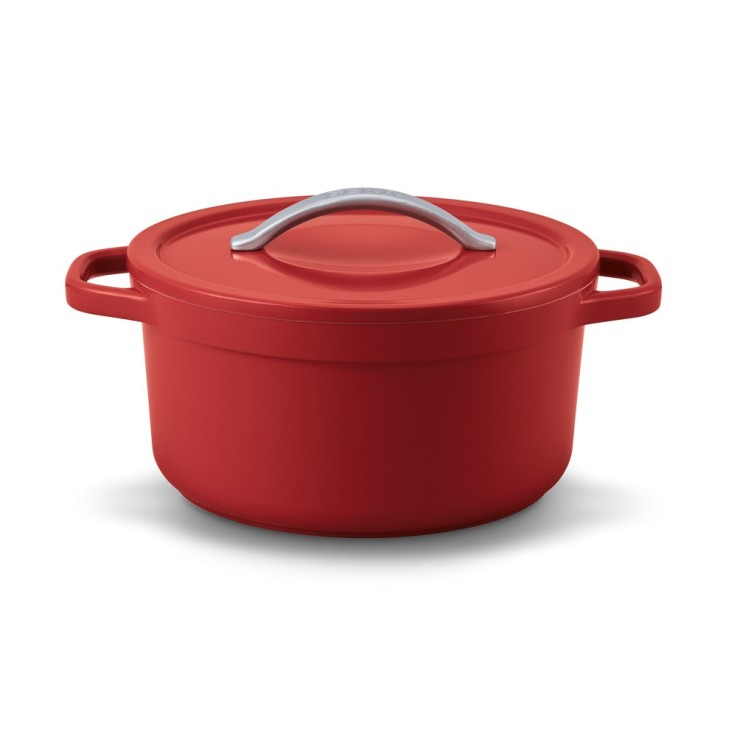 Cocotte ronde rouge 24 cm 4.5 L en aluminium