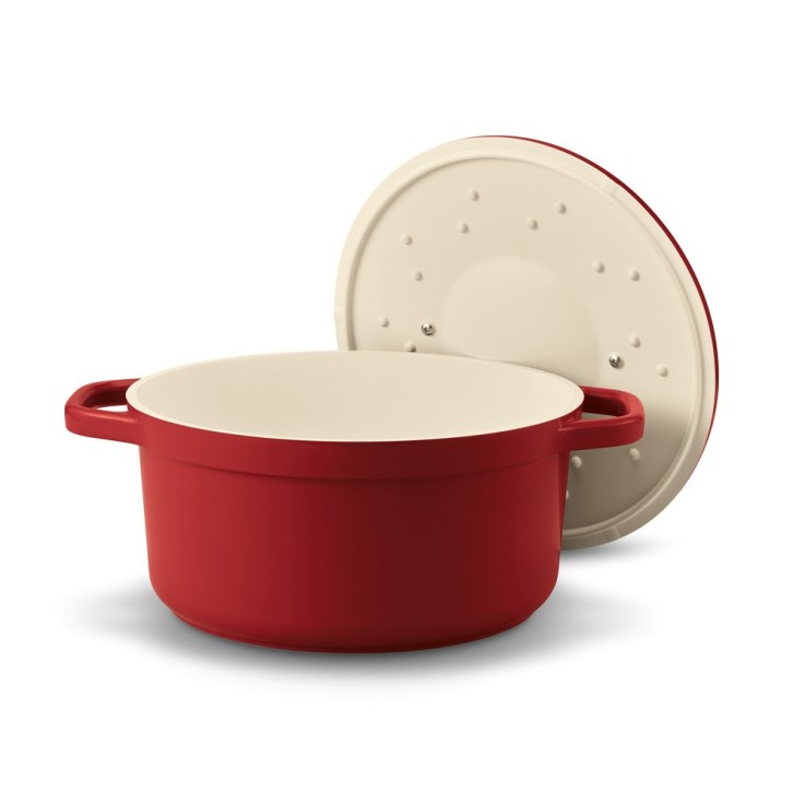 Cocotte ronde rouge 24 cm 4.5 L en aluminium