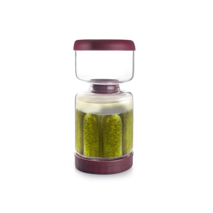 Bocal égouttoir à cornichon 1,35L en verre borosilicate