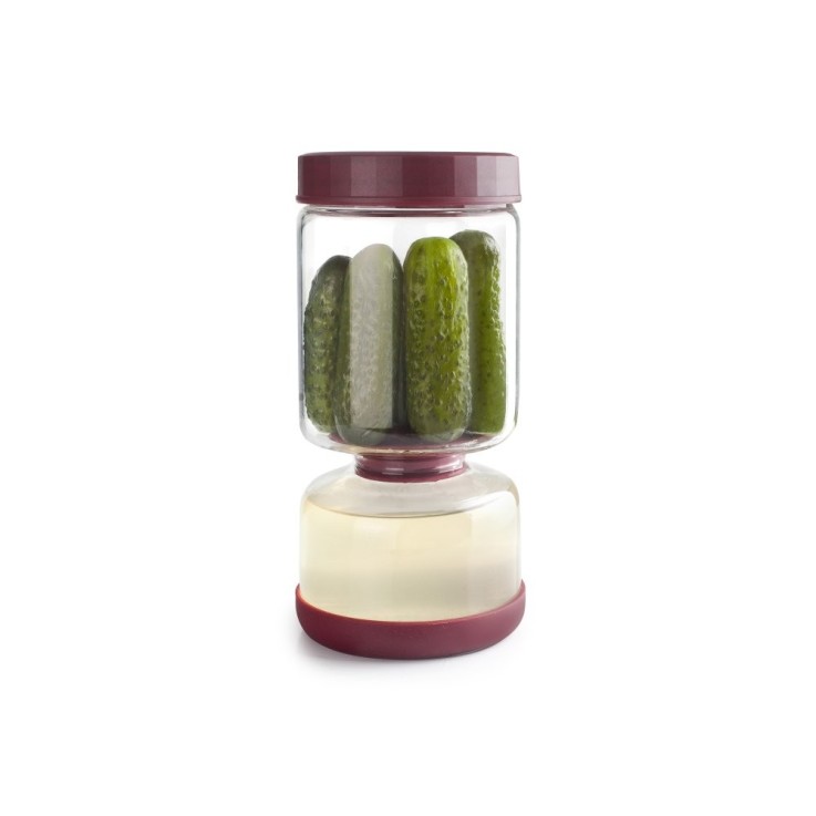 Bocal égouttoir à cornichon 1,35L en verre borosilicate
