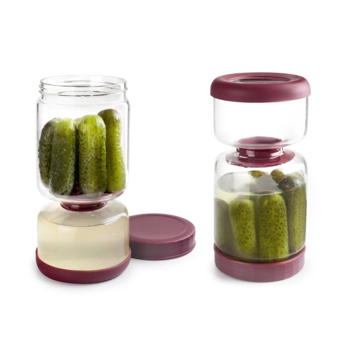 Bocal égouttoir à cornichon 1,35L en verre borosilicate