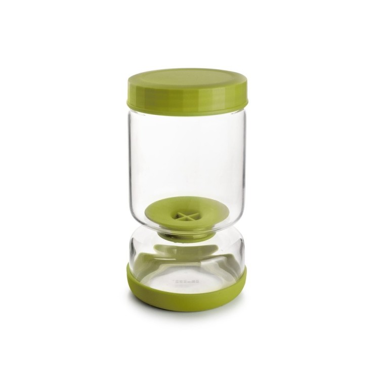 Bocal égouttoir à cornichon 1L en verre borosilicate