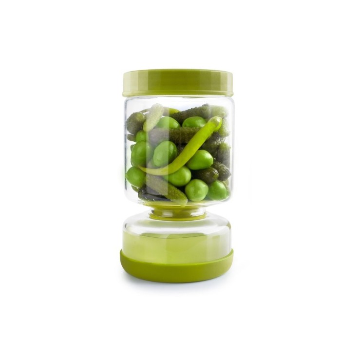 Bocal égouttoir à cornichon 1L en verre borosilicate