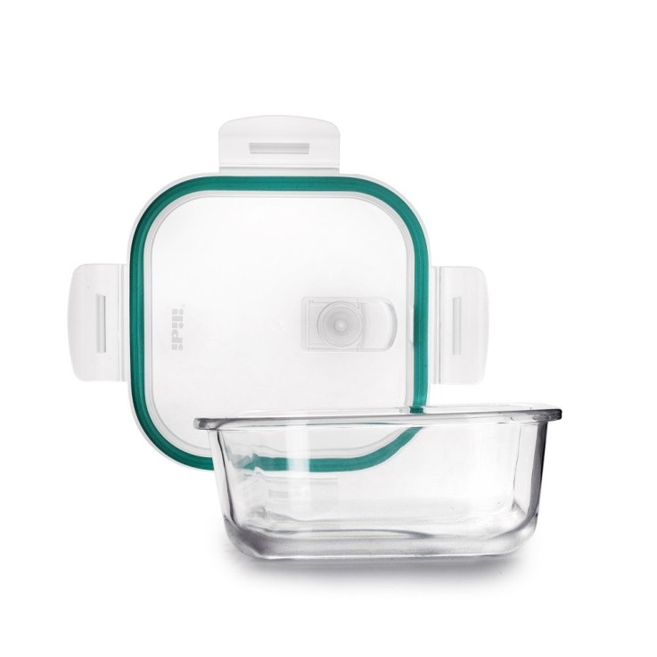 Boîte en verre carré Airvent 1.2 L en acier inoxydable (inox)