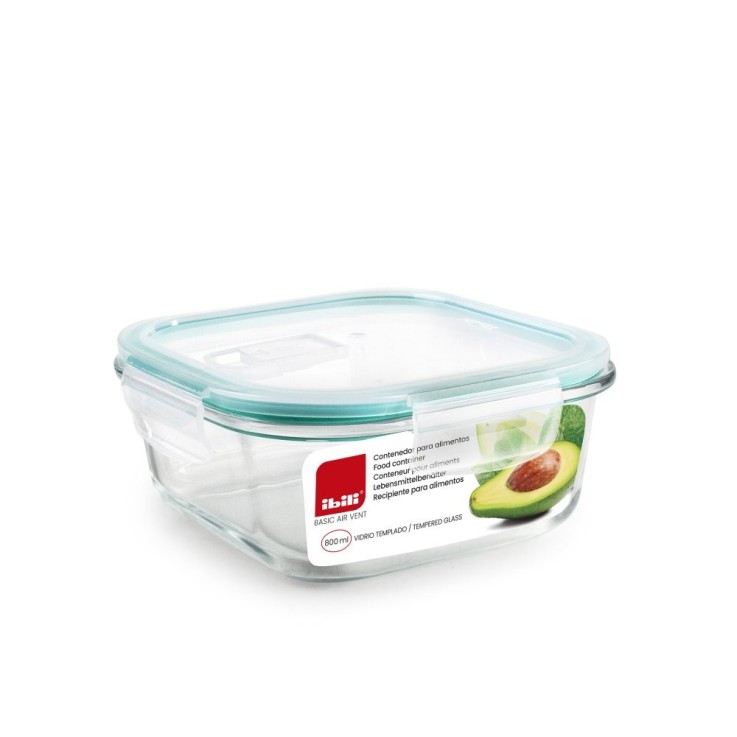 Boîte en verre carré Airvent 520 ml