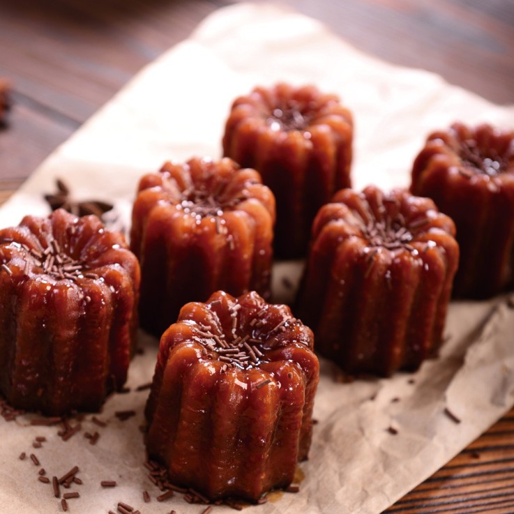 Plaque de 12 Canelés Moka en acier