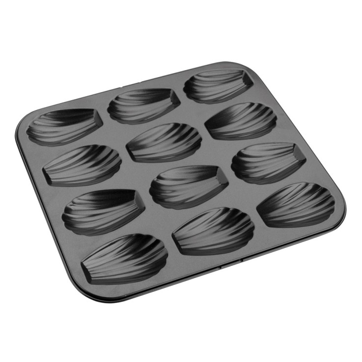 Plaque de 12 madeleines Moka en acier