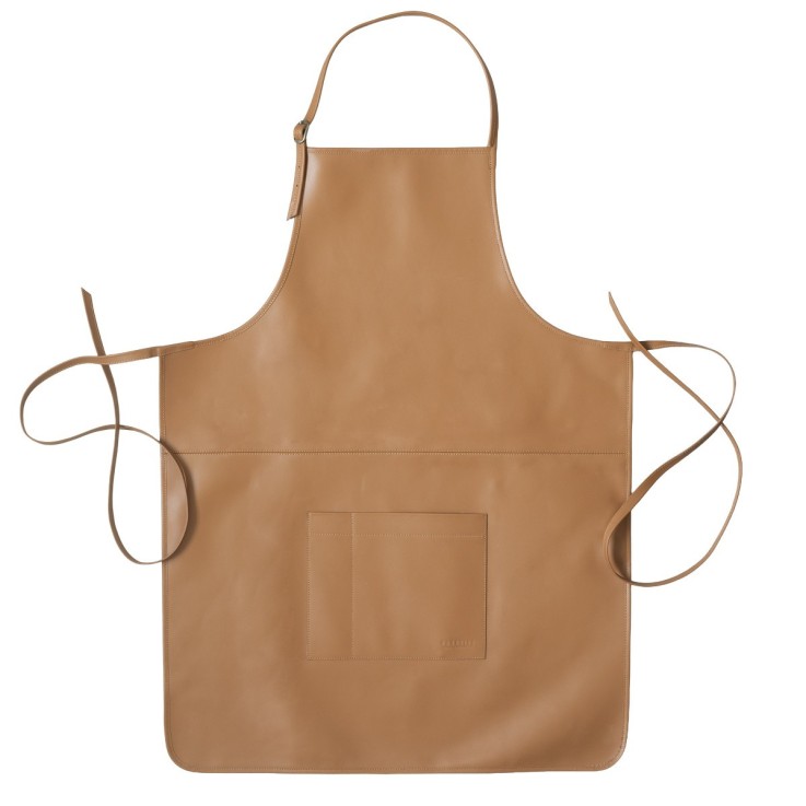 Tablier en cuir véritable couleur Tabac - Honoré