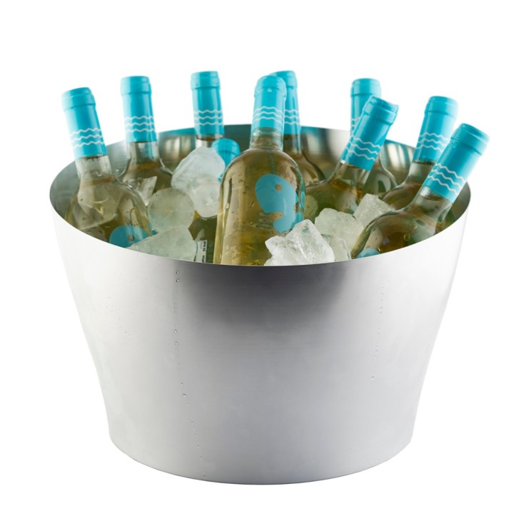 Seau à glace en métal 10 bouteilles (20 L) - Alloy Argent