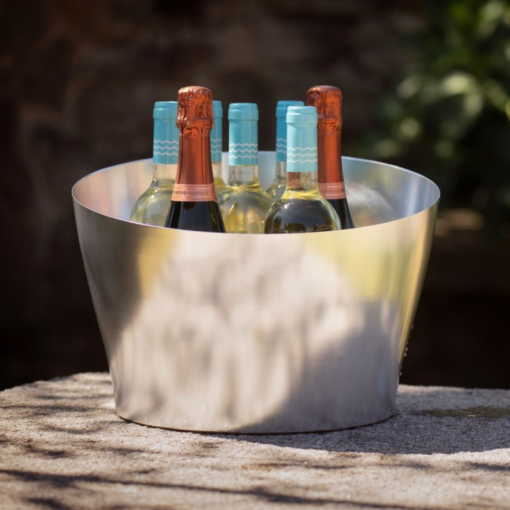 Seau à glace en métal 10 bouteilles (20 L) - Alloy Argent
