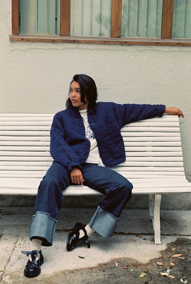 Veste mi-saison Maia bleu Coton Bio