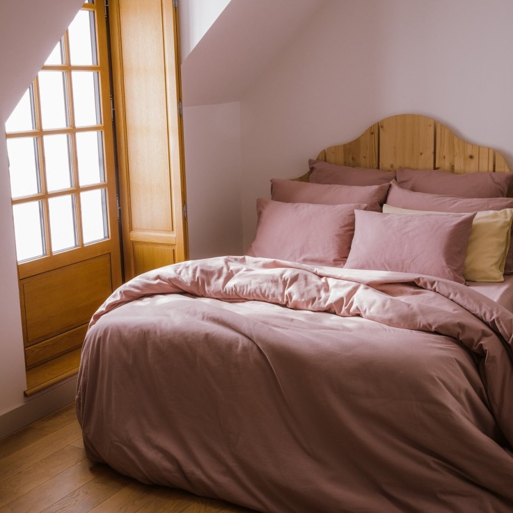 Housse de Couette adulte Satin de Coton Bio lavé