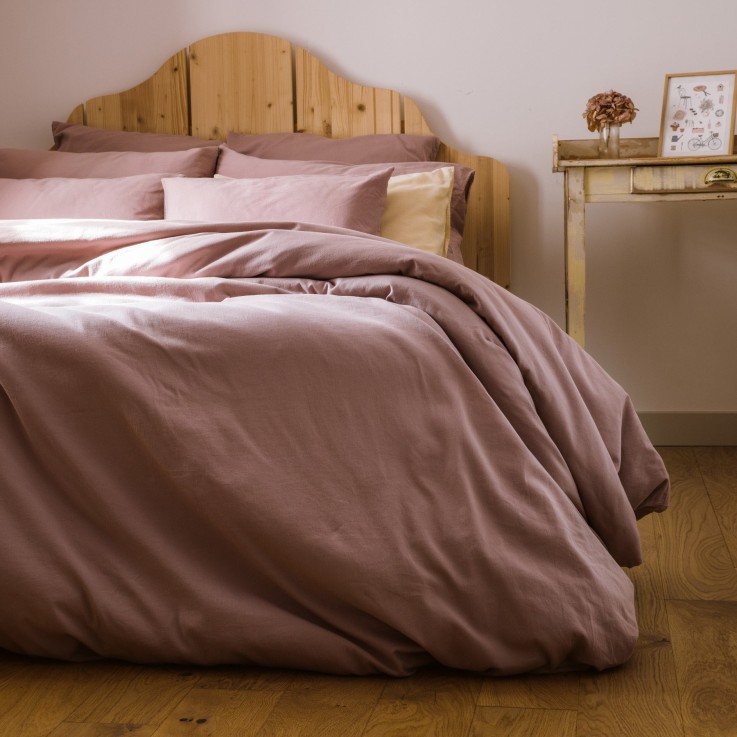Housse de Couette adulte Satin de Coton Bio lavé