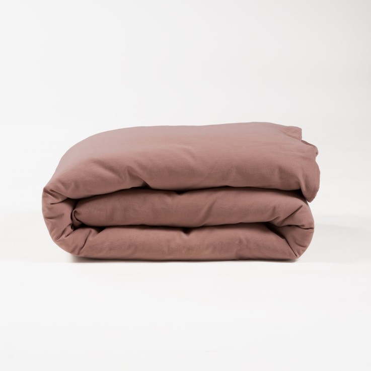 Housse de Couette adulte Satin de Coton Bio lavé