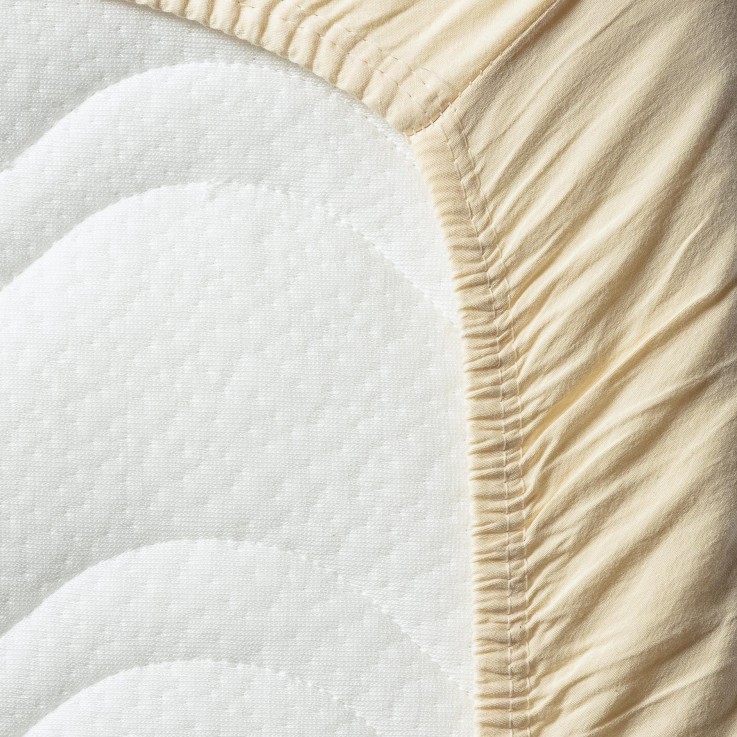 Drap housse adulte Satin de Coton Bio lavé