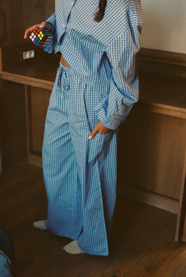 Pantalon Diana à carreaux Coton Bio