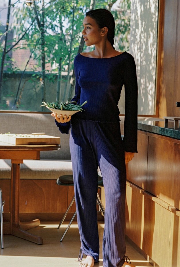 Pantalon Nira bleu Coton Bio