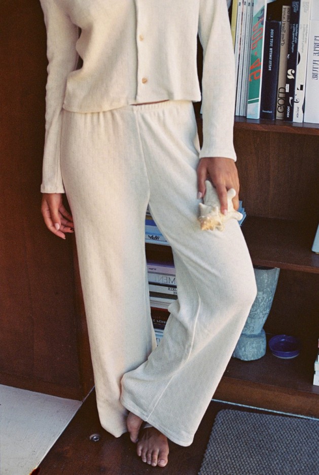Pantalon évasé Eri ecru Coton Bio