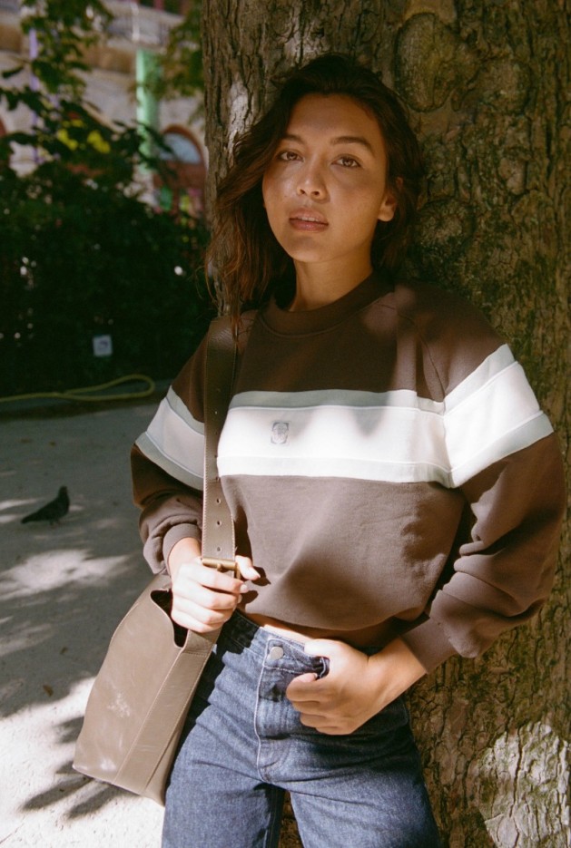 Sweat ample Aria marron Coton Bio