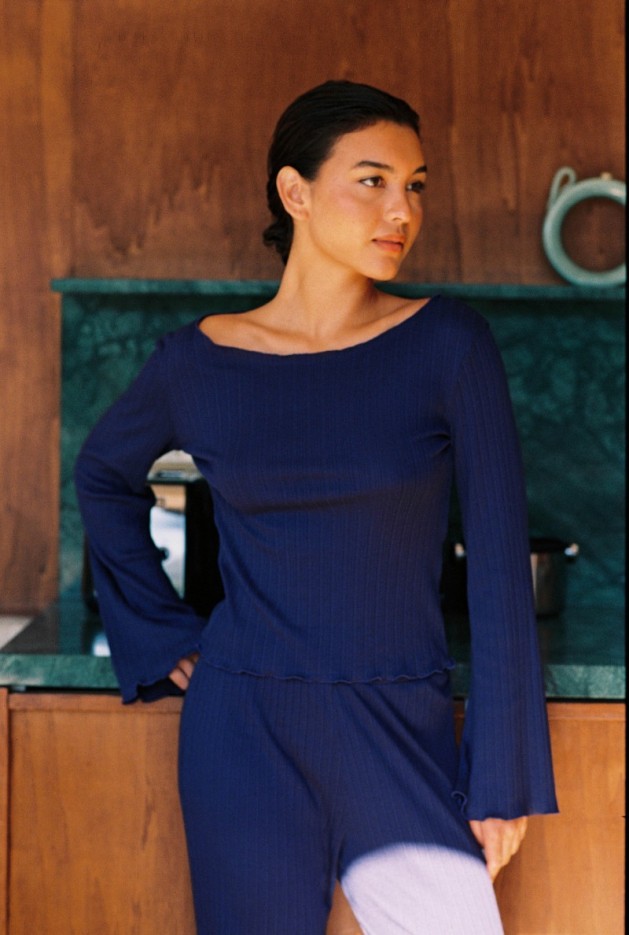 Top Nira bleu Coton Bio