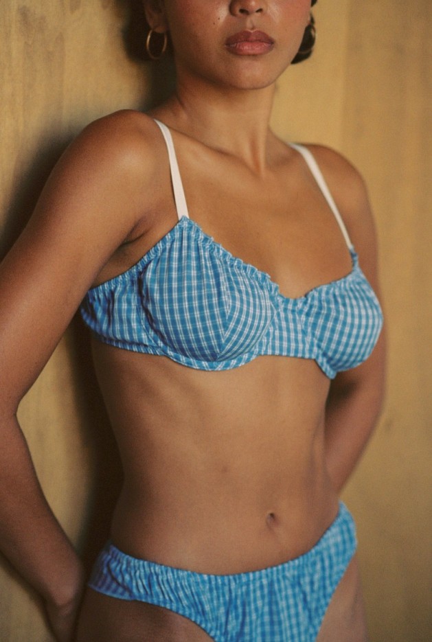 Soutien-gorge corbeille Saori à carreaux Coton Bio