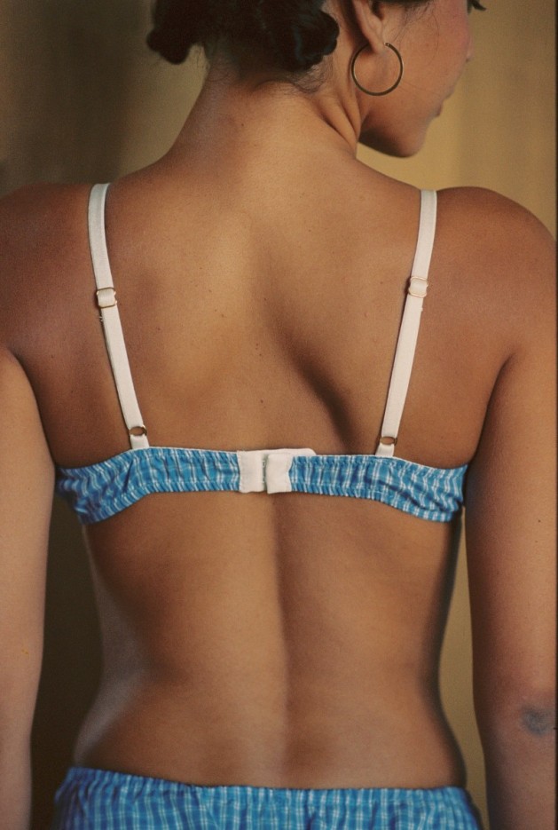 Soutien-gorge corbeille Saori à carreaux Coton Bio