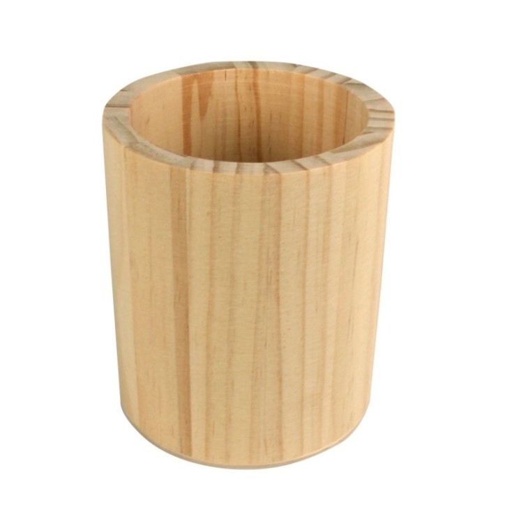 MégaCréa DIY - Pot à crayons en bois diam. 8,5 cm, haut. 10 cm