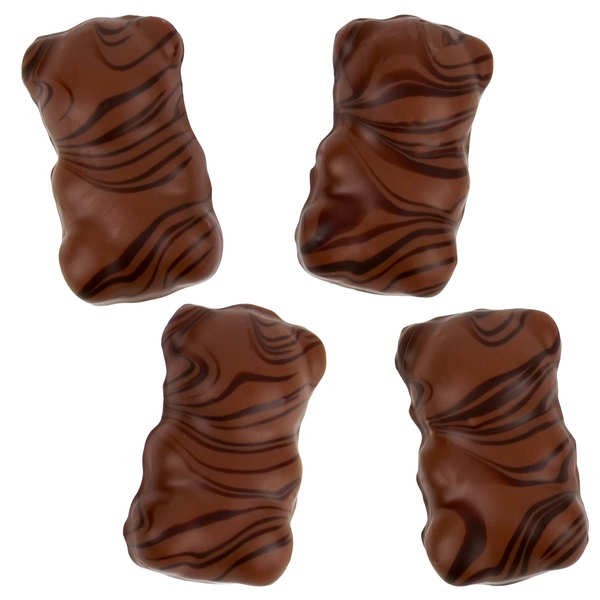 Etui de 4 oursons guimauve au chocolat Praliné Noisette - Etui de 100g