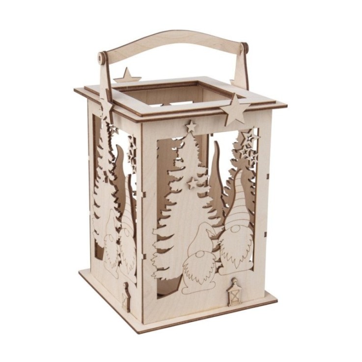 Rayher - Lanterne en bois Lutin 26,5cm