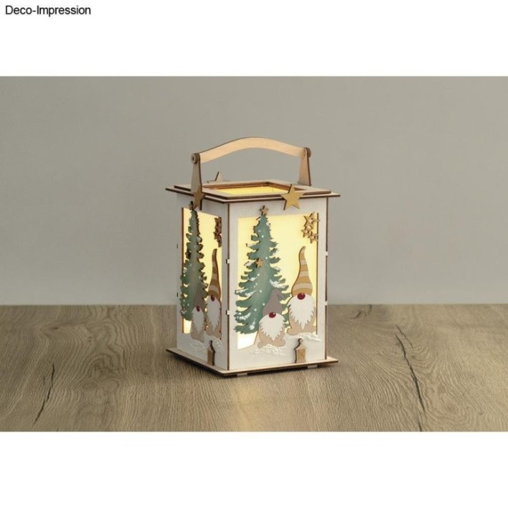Rayher - Lanterne en bois Lutin 26,5cm