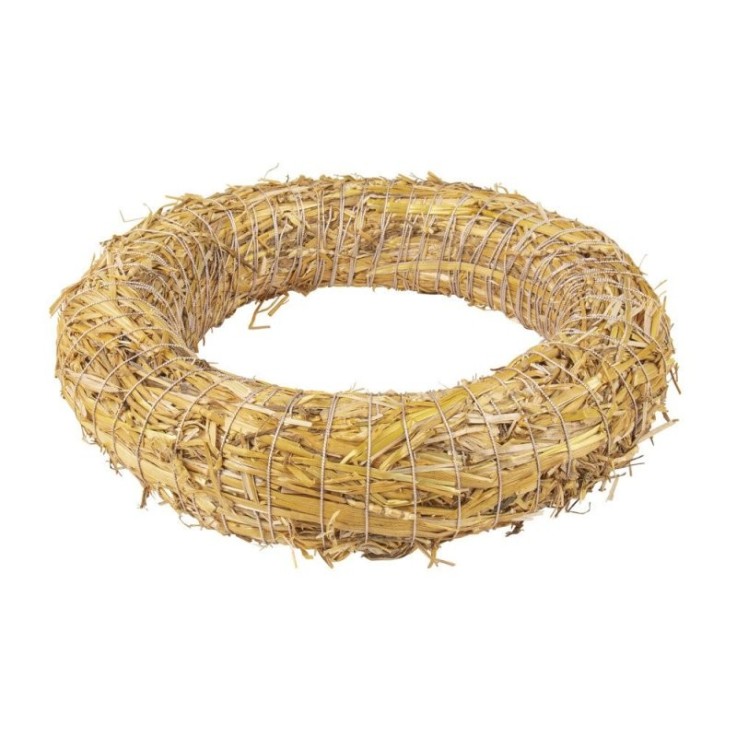 Couronne en paille, nature, non - soudée, 30 cm ø