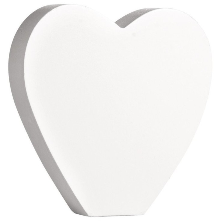 Symbole MDF Coeur , blanc, 11cm, épaisseur 2cm