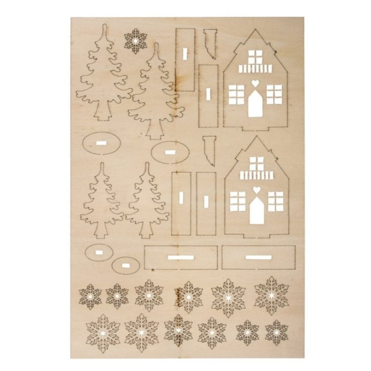 Kit en bois Maisons d'hiver, 31 pièces, 1pce.
