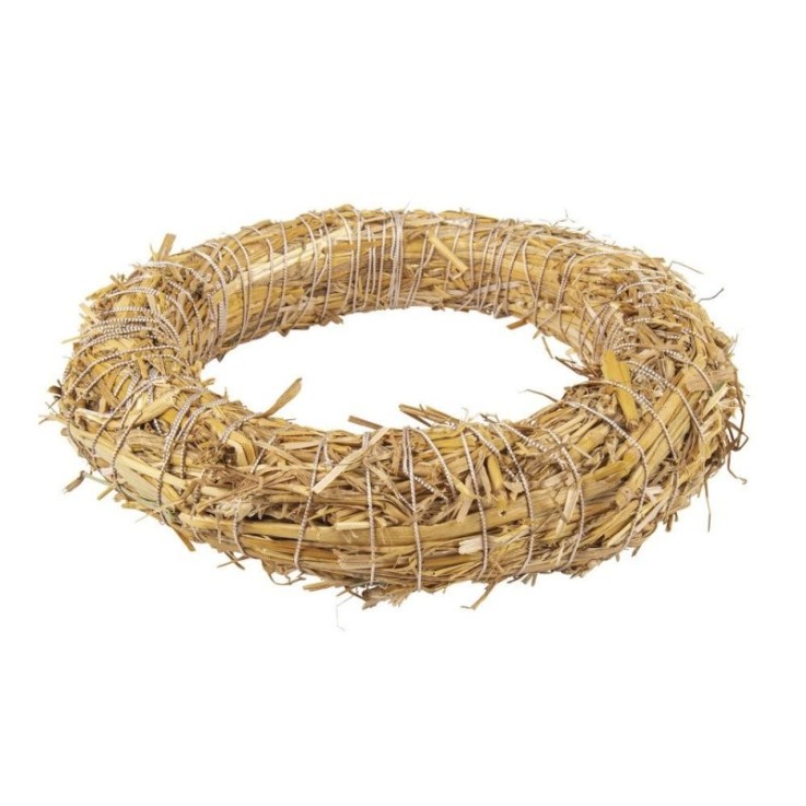 Couronne en paille, nature, non - soudée, 20 cm ø