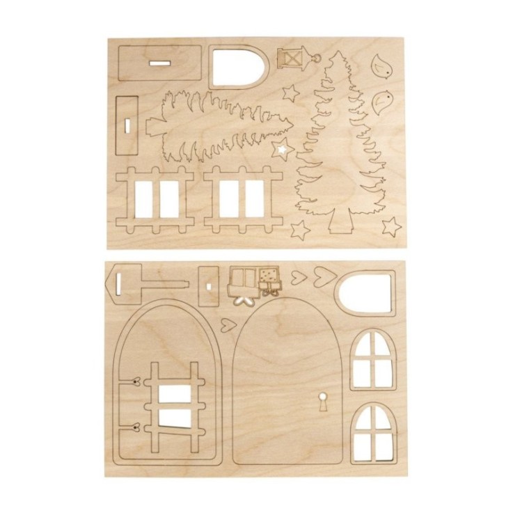 Rayher - Maison de Lutin en bois Ambiance Noël 26 pièces