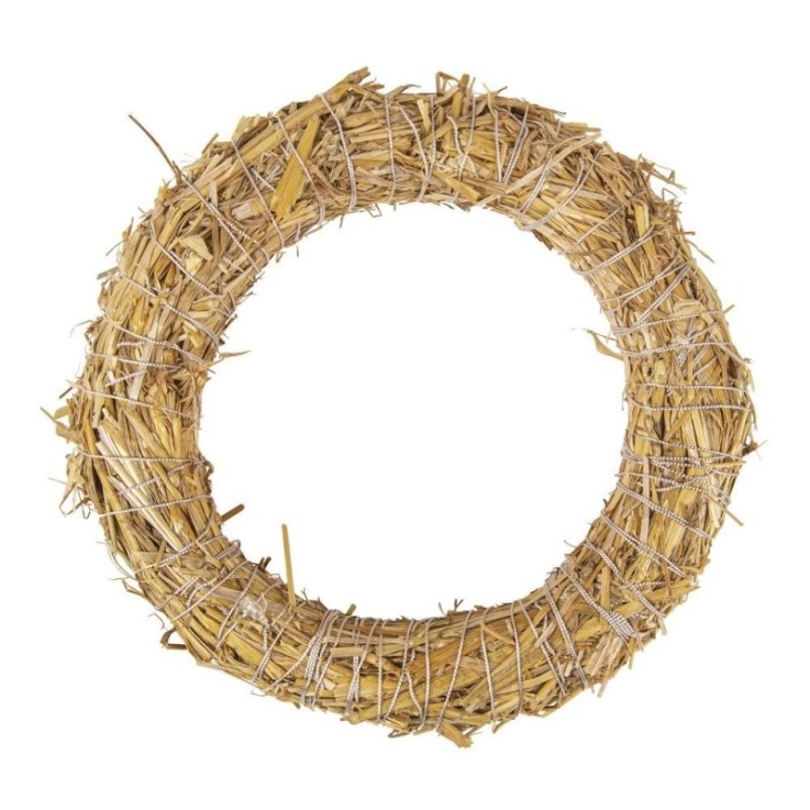 Couronne en paille, nature, non - soudée, 40 cm ø
