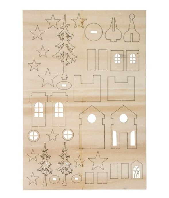 Kit en bois Eglise de Noël,...