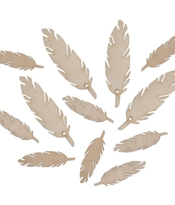 Plumes en bois naturel,...
