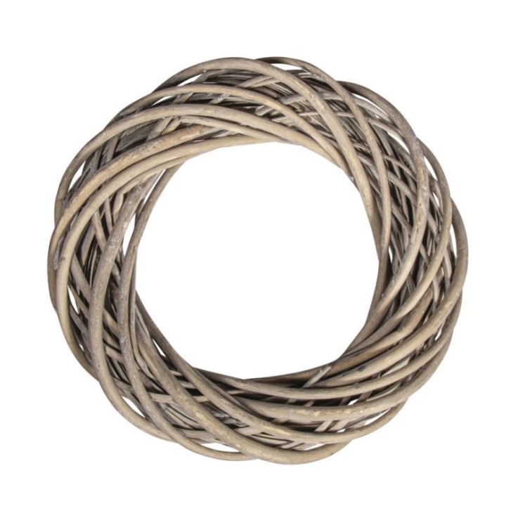 Couronne en osier balayé, gris argenté, ø 30cm x 7cm