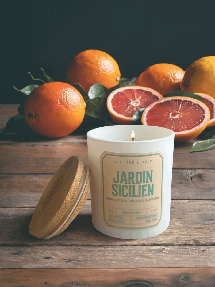 Bougie Jardin Sicilien 100% naturelle - Bergamote & Orange sanguine (220g)