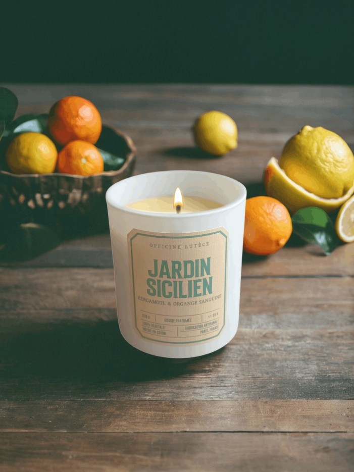Bougie Jardin Sicilien 100% naturelle - Bergamote & Orange sanguine (220g)