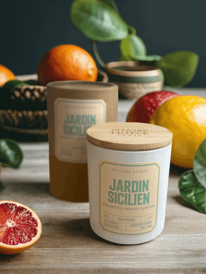 Bougie Jardin Sicilien 100% naturelle - Bergamote & Orange sanguine (220g)