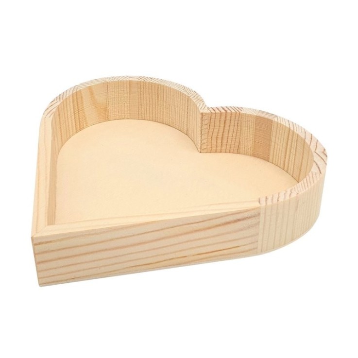 MégaCréa DIY - Vide poche forme coeur en bois 17 x 3 x 16 cm