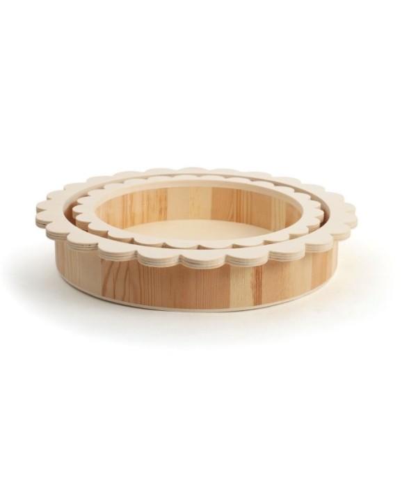 Lot de 2 plateaux en bois...