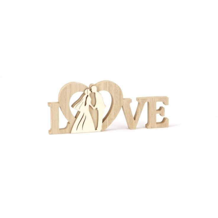 CENTRE TABLE MARIAGE EN BOIS LOVE 220x90x18mm