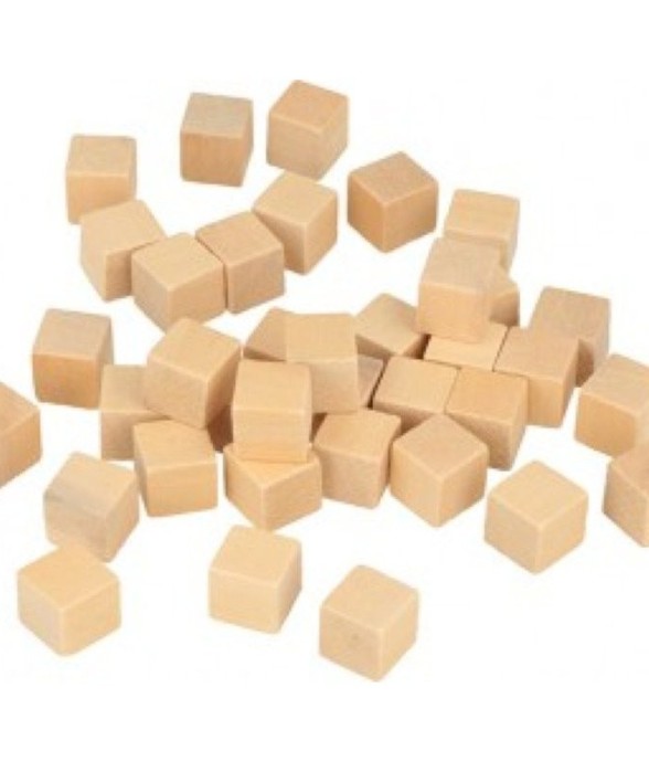 72  cubes en bois - 1,2x1,2 cm